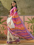 Vasthrlay Womens Printed Unstitched White Saree