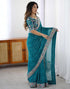 Vasthrlay Georgette Bandhani Unstitched Purple Saree