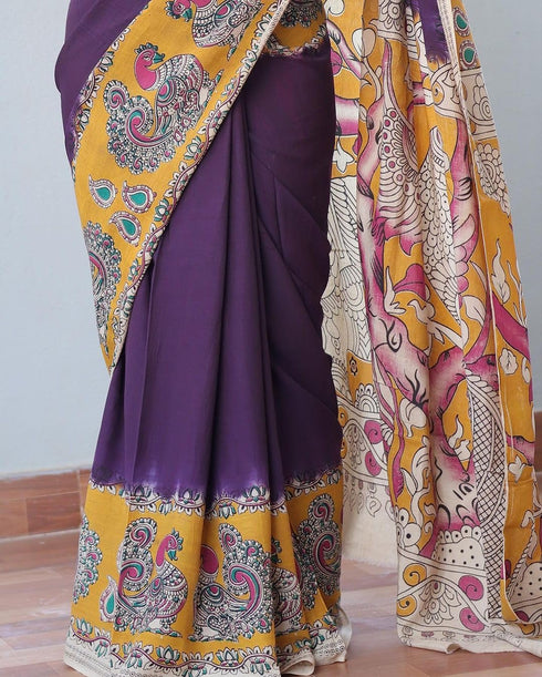 Vasthrlay Kalamkari Contrast Lightweight Unstitched