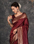 Vasthrlay Womens Jacquard Unstitched Maroon Saree