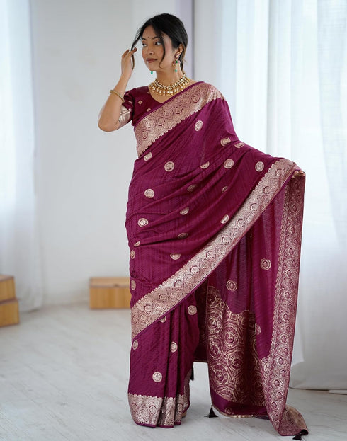Vasthrlay Banarasi Weaving Unstitched Blue Saree