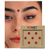 Comet Busters Red Velvet Round Bindi With Silver Stone Border