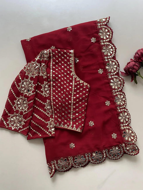 Vasthrlay Georgette Embroidery Saree