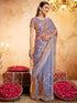 Vasthrlay Scalloped Embroidery Unstitched Light Green Saree