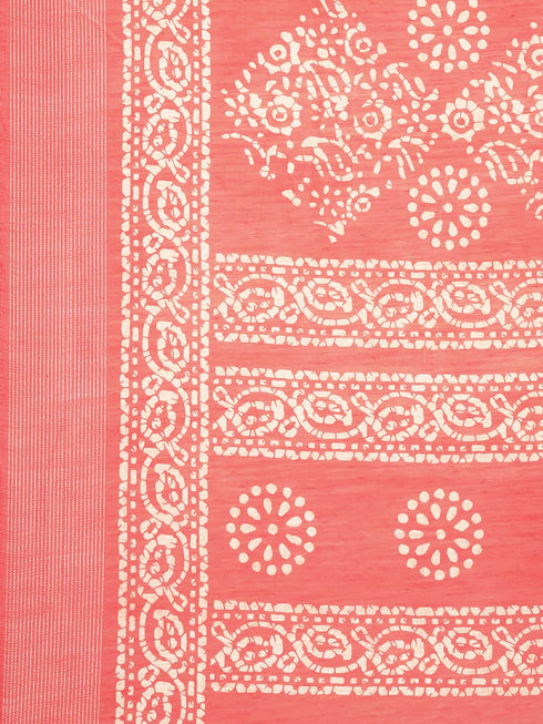 Vasthrlay Linen Peach Saree