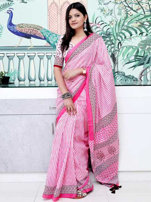 Vasthrlay Striped Printed Unstitched Smc Ethnic Wear