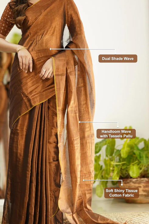 Vasthrlay Handloom Embroidery Unstitched Gold Ethnic Wear