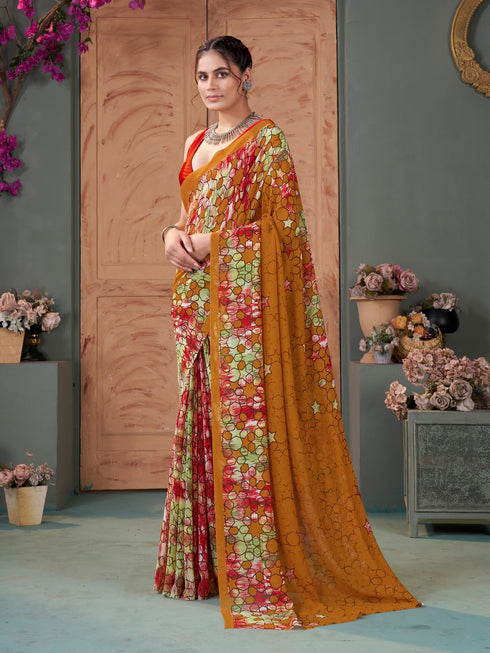 Vasthrlay Georgette Printed Saree