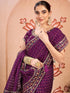 Vasthrlay Embroidery Bandhani Unstitched Rama Green Saree