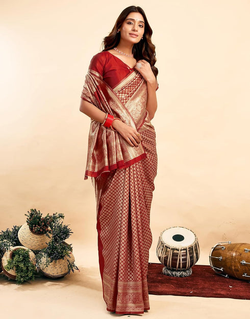 Vasthrlay Kanjivaram Banarasi Wedding Light Green Saree