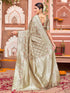 Vasthrlay Womens Weaving Dark Beige Saree With Unstitched Blouse Piece