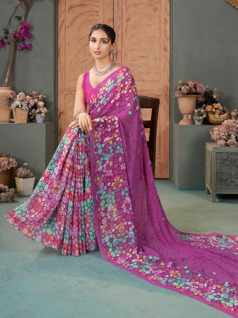 Vasthrlay Georgette Printed Saree