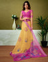 Vasthrlay Printed Pleated Unstitched White Saree