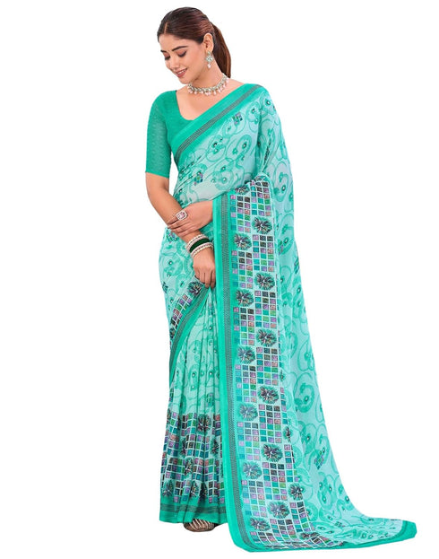 Vasthrlay Georgette Bandhani Unstitched Grey Saree
