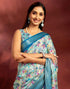 Vasthrlay Printed Jacquard Unstitched Rama Green Saree