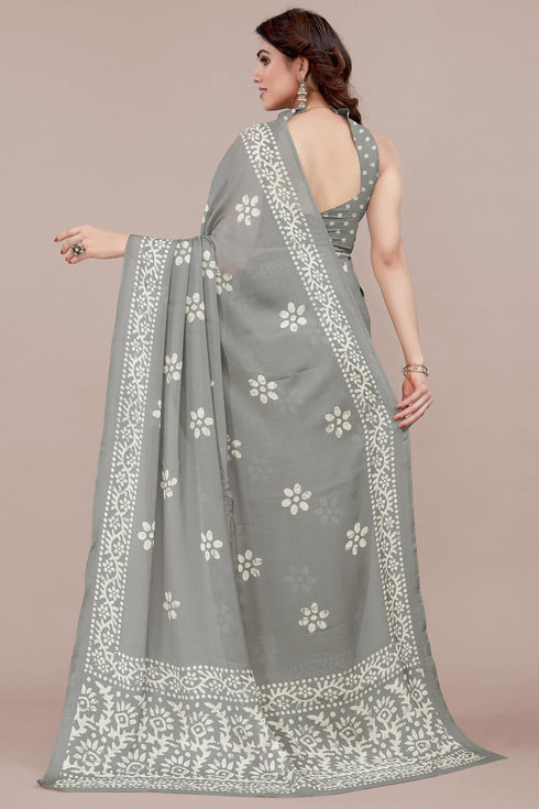 Vasthrlay Fashion Chiffon Printed Parrot Ethnic Wear