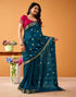 Vasthrlay Weaving Printed Unstitched Maroon Saree