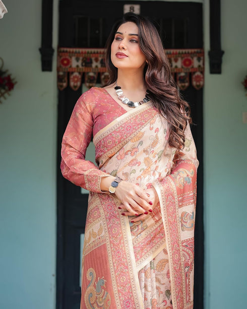 Vasthrlay Cotton Handloom Tassels Saree