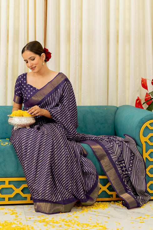Vasthrlay Fashion Handloom Printed Dusty Ethnic Wear