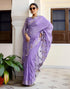 Vasthrlay Embroidery Scalloped Unstitched Maroon Saree