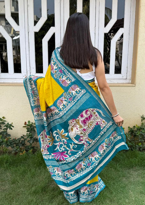 Vasthrlay Ghicha Kalamkari Print