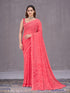 Vasthrlay Orange Chiffon Floral Saree