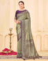 Vasthrlay Womens Banarasi Unstitched Green Saree