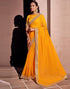 Vasthrlay Georgette Embroidery Unstitched Yellow Saree