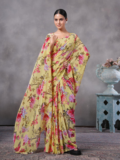 Vasthrlay Georgette Floral Saree
