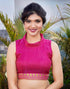 Vasthrlay Georgette Printed Jacquard Material Ethnic Wear