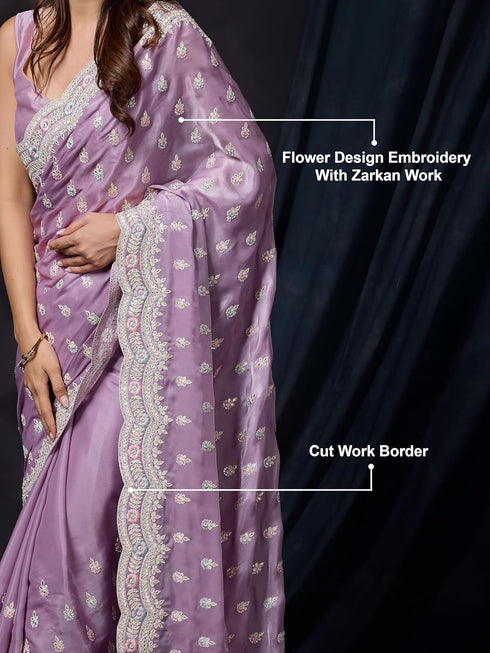 Vasthrlay Embroidery Blouse Purple Ethnic Wear
