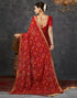 Vasthrlay Georgette Bandhani Unstitched Maroon Saree