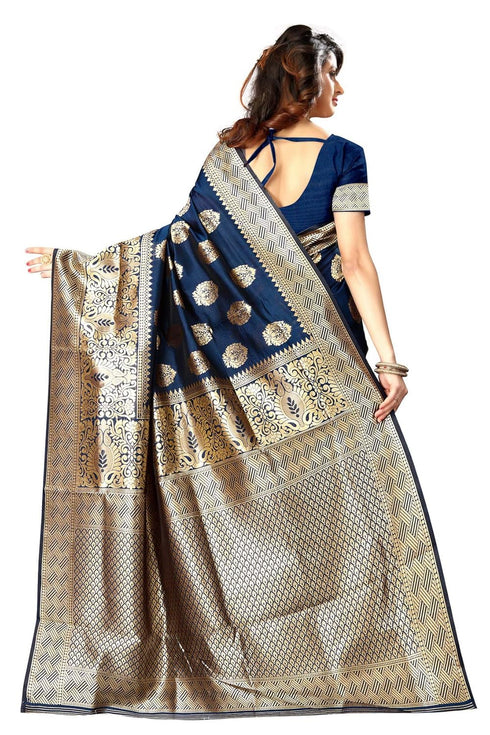 Vasthrlay Royal Blue San Pari Saree