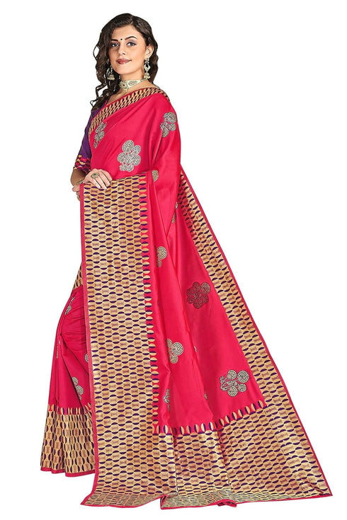 Vasthrlay Jacquard Gs Bridal Pink Ethnic Wear