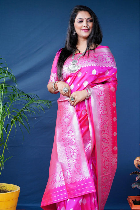 Vasthrlay Silver Banarasi Saree
