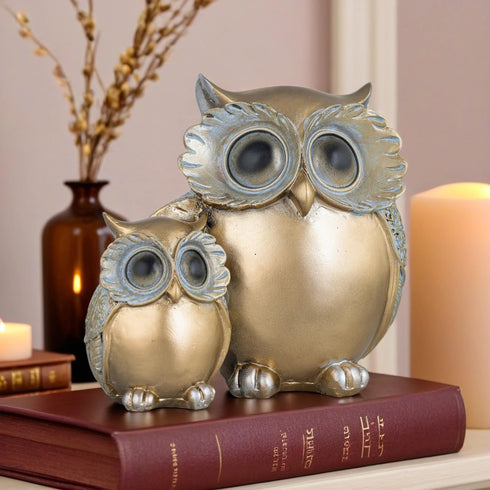 Global Grabbers Owl Statue for Good Luck Showpiece Home Decor Items