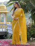 Vasthrlay Sequins Embroidery Peach Saree