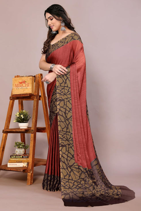 Vasthrlay Fashion Chiffon Abstrect Printed Ethnic Wear