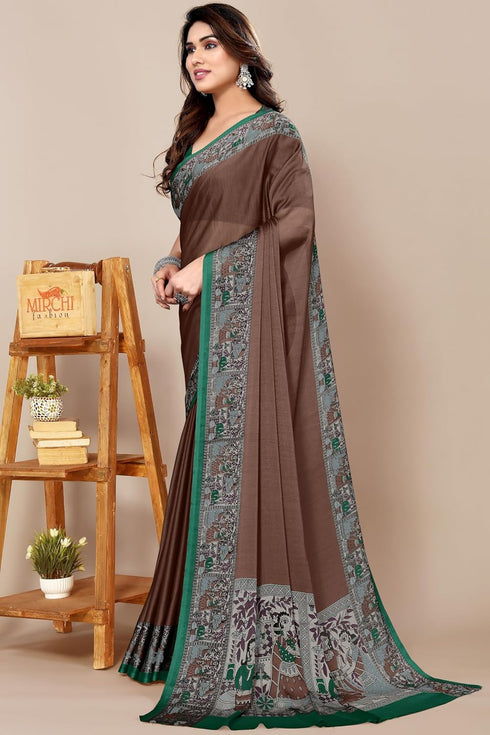 Vasthrlay Fashion Chiffon Georgette Teal Ethnic Wear