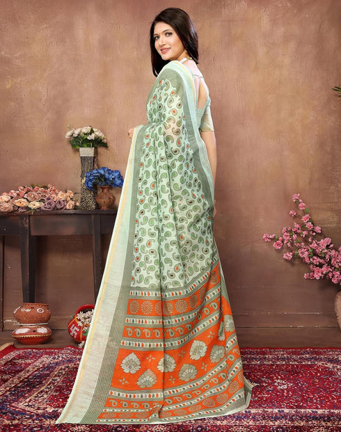 Vasthrlay Woven Linen Az Ys Colorful Vedanshi Parent Pista Ethnic Wear