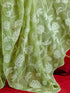 Vasthrlay Shimmer Embroidery Lime Saree