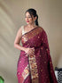 Vasthrlay Kanjivaram Banarasi Jacquard Unstitched Saree