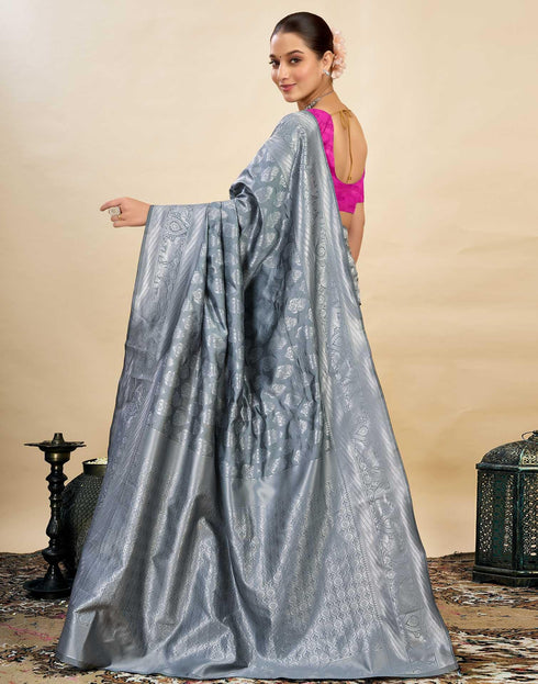 Vasthrlay Banarasi Unstitched Saree