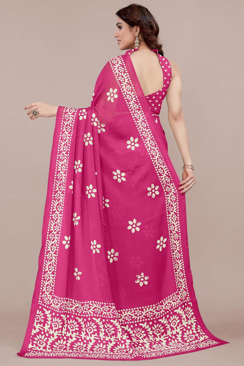 Vasthrlay Fashion Chiffon Printed Parrot Ethnic Wear