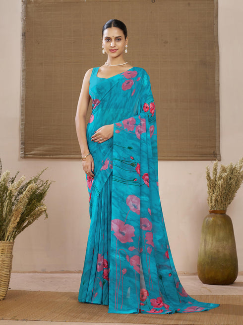 Vasthrlay Georgette Floral Saree