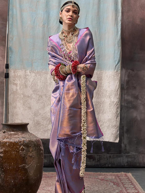 Vasthrlay Kanjivaram Unstitched Occasions Luxurious Saree