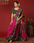 Vasthrlay Georgette Bandhani Unstitched Wine Saree