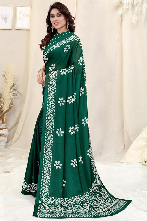 Vasthrlay Fashion Chiffon Printed Parrot Ethnic Wear