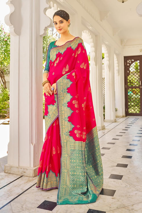 Vasthrlay Banarasi Rich Redfirozi Ethnic Wear