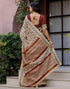 Vasthrlay Womens Printed Unstitched White Saree